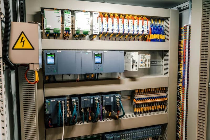 Gebäudeautomation & Smart Building – Industrieller Schaltschrank mit Verkabelung und Steuerungskomponenten